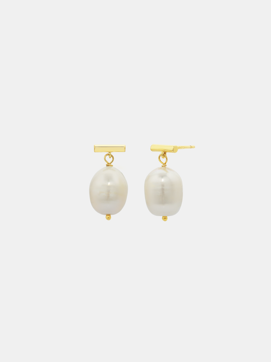 Drop Pearl Studs Large