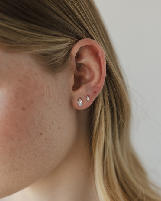Solitaire Marquise Studs
