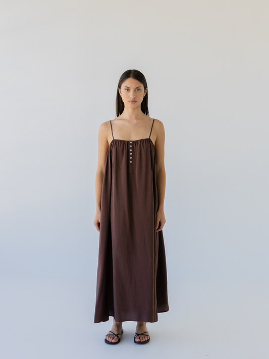 Shell Buttons Midi Dress