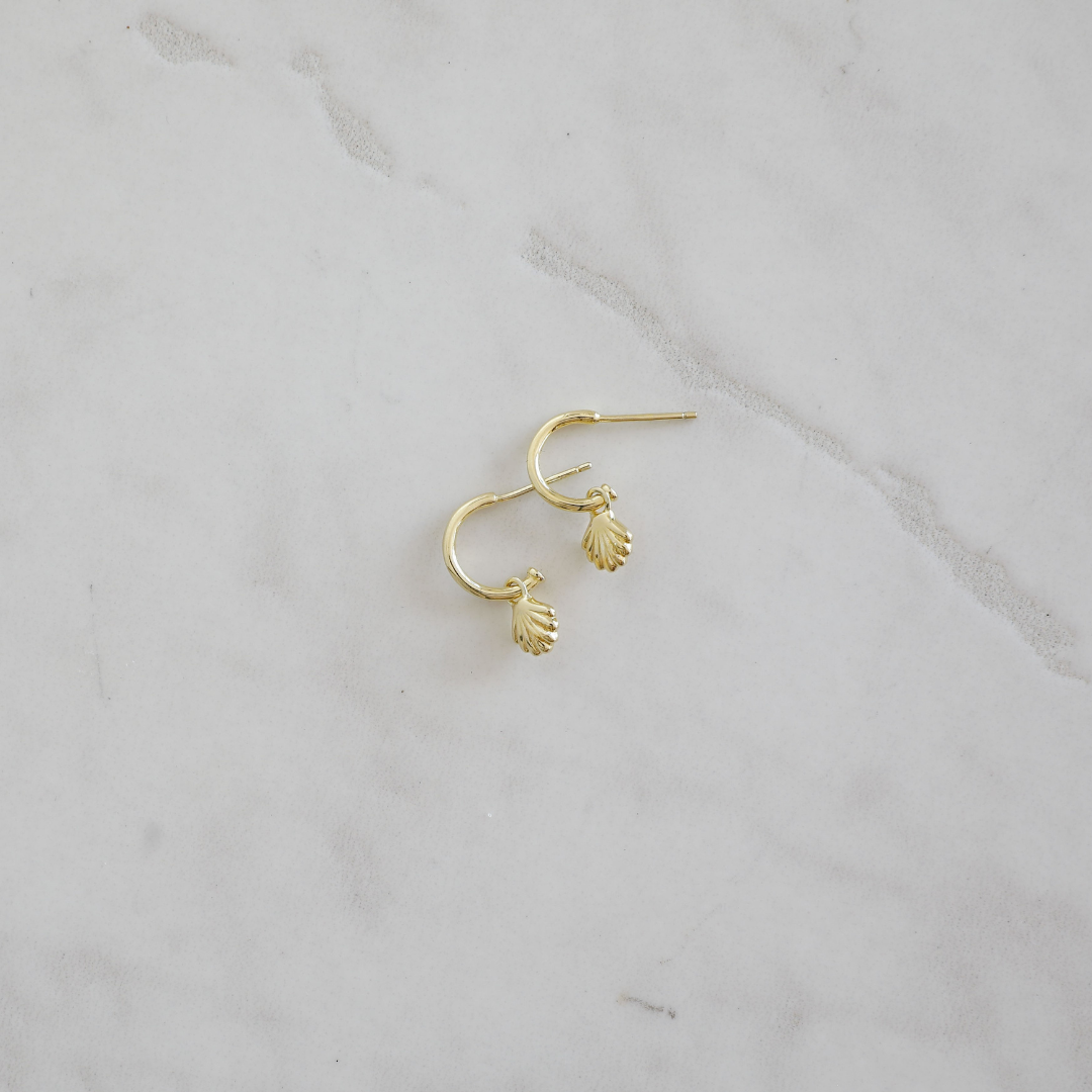 She Shell Hoop Studs