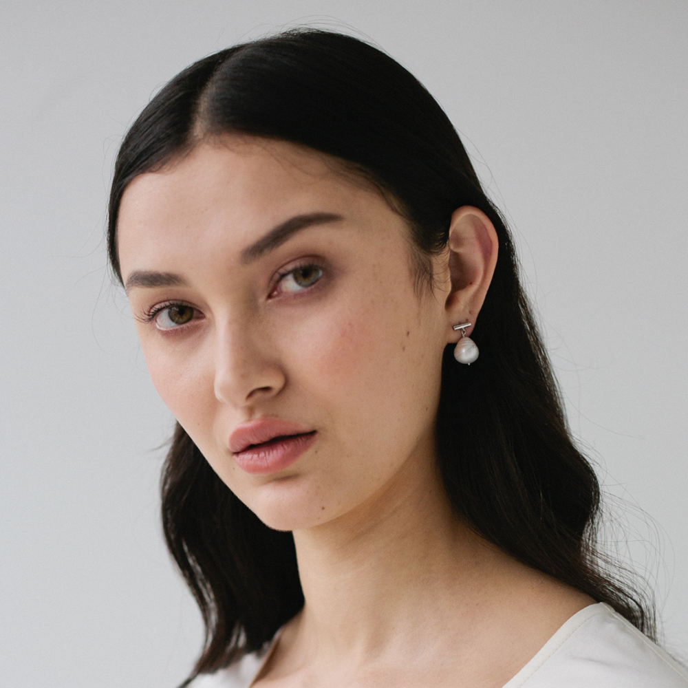 Drop Pearl Studs Large