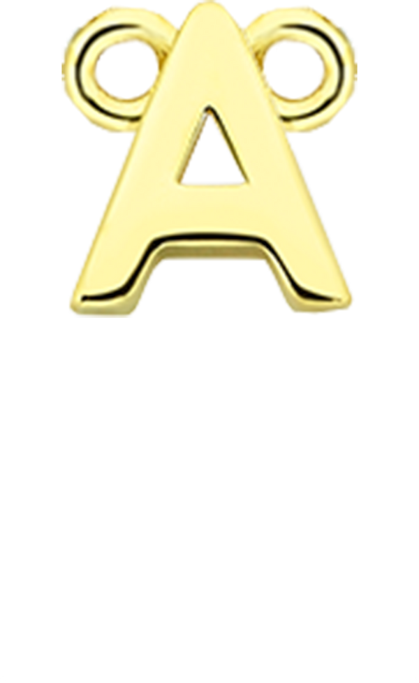 Personalised Single Pendant - Gold / Letters - A