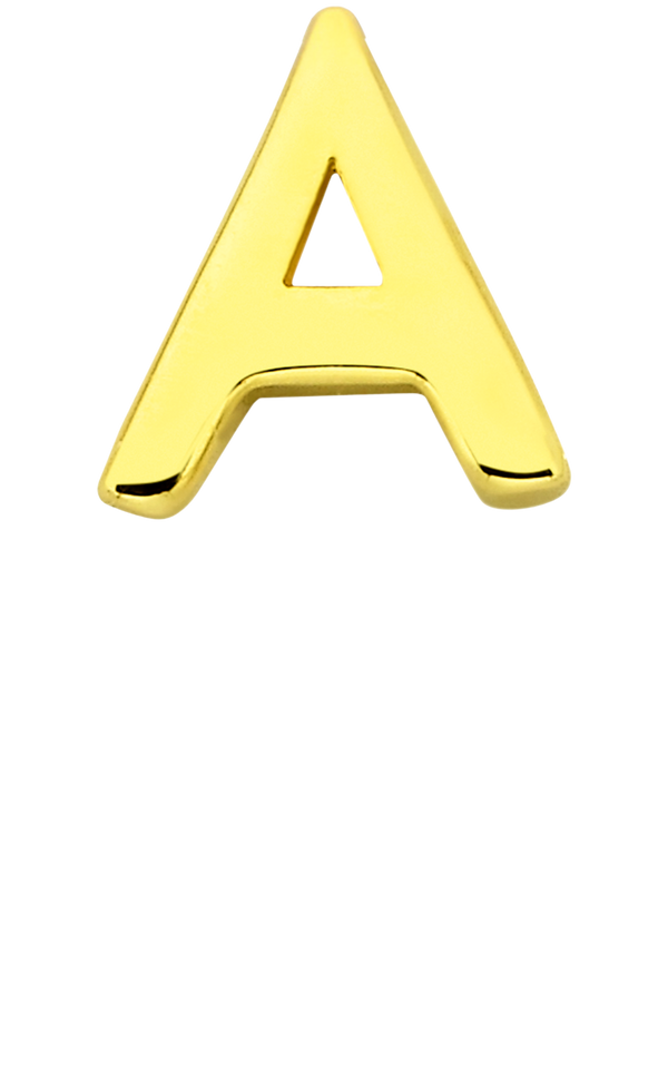 Personalised Single Pendant - Solid Gold / Letters - A