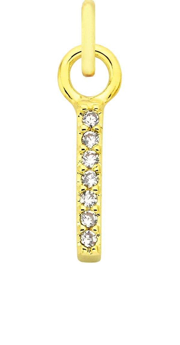 Charm Single Pendant - Gold / Icons - Sparkle Bar Clear