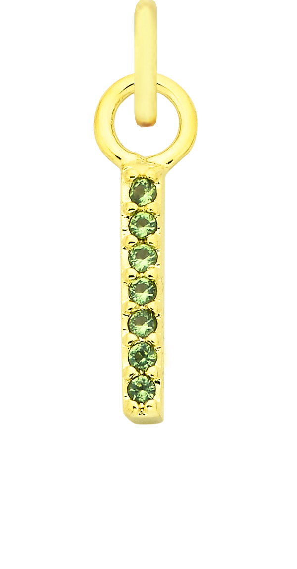 Charm Single Pendant - Gold / Birthstone - August