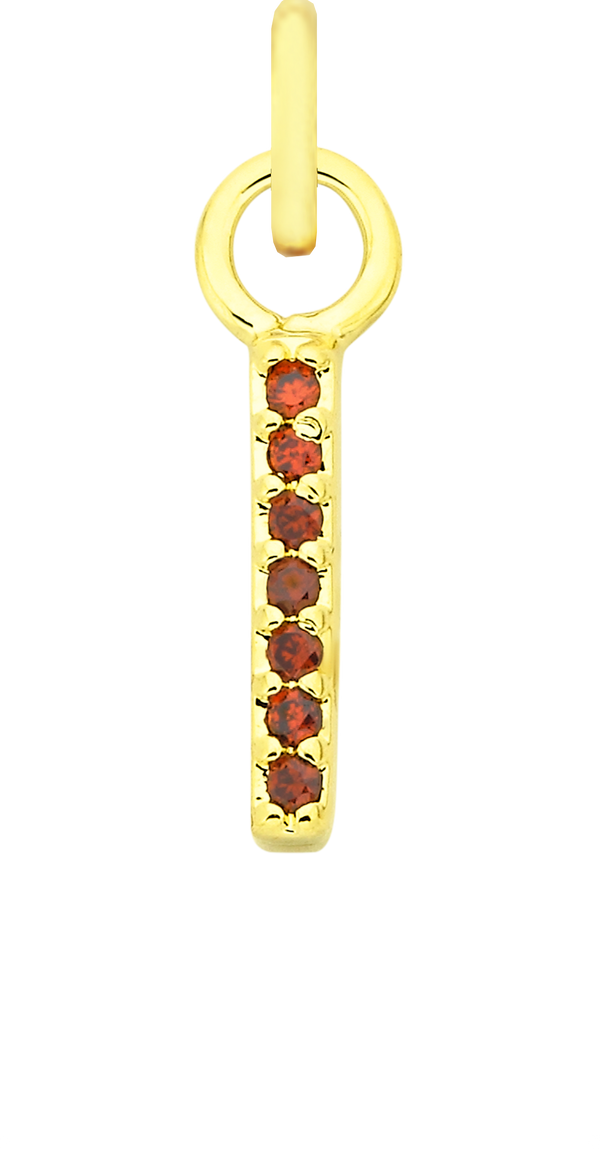 Charm Single Pendant - Gold / Birthstone - January