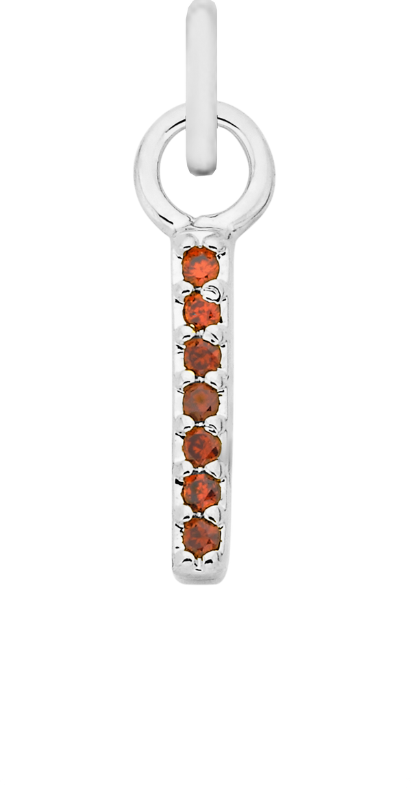 Charm Single Pendant - Silver / Birthstone - January