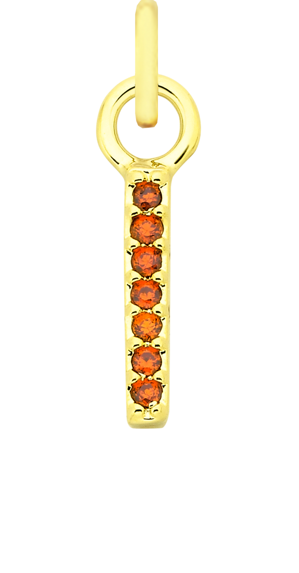 Charm Single Pendant - Gold / Birthstone - July