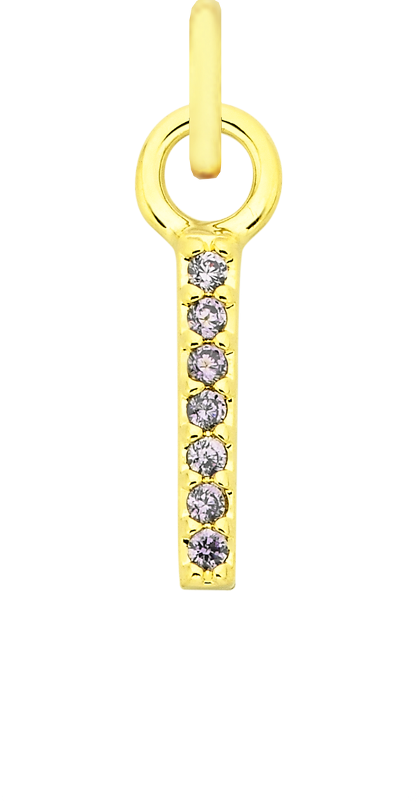 Charm Single Pendant - Gold / Birthstone - June