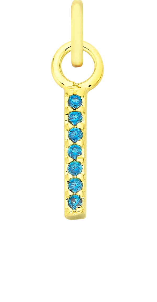 Charm Single Pendant - Gold / Birthstone - March