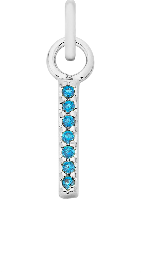 Charm Single Pendant - Silver / Birthstone - March