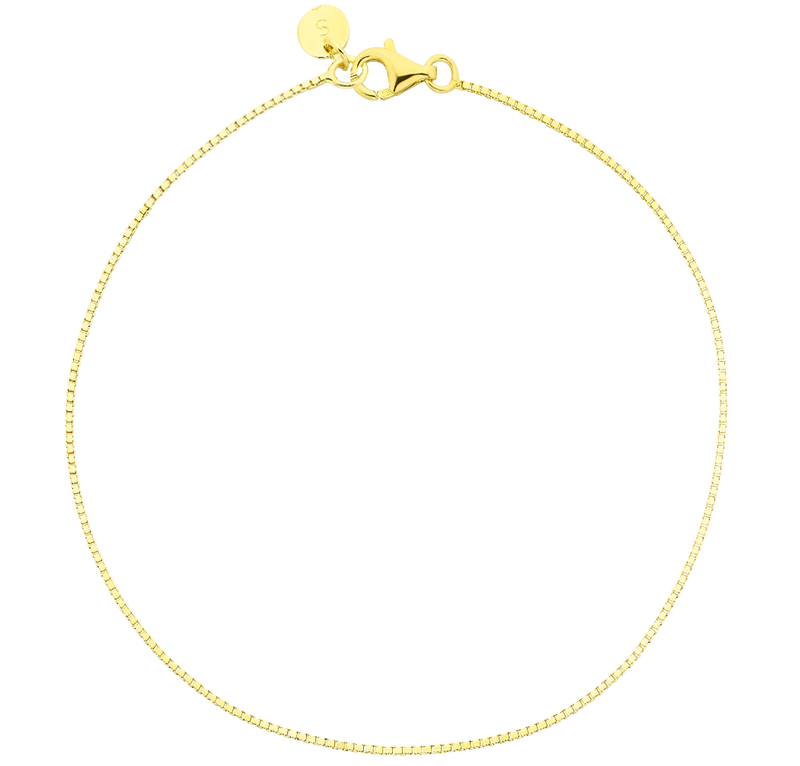 Charm Bracelet Chain - Gold / 16.5cm - Box Chain