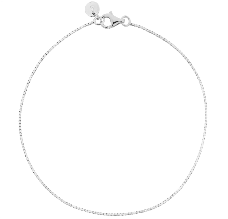 Charm Bracelet Chain - Silver / 18cm - Box Chain