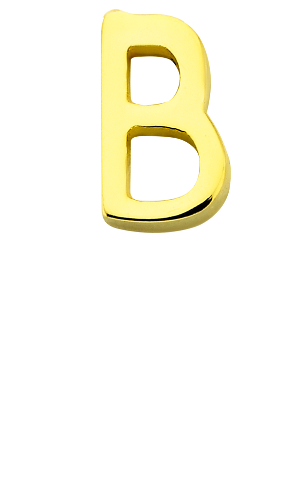 Personalised Single Pendant - Solid Gold / Letters - B