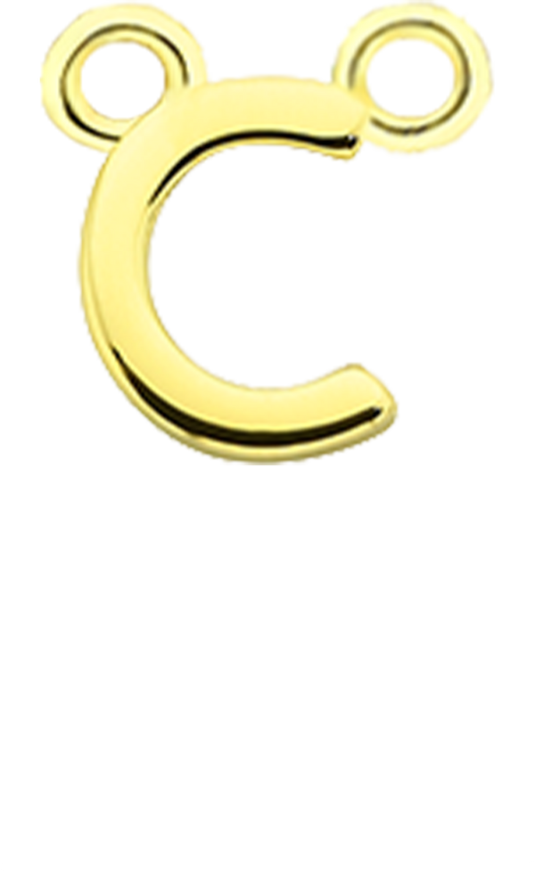 Personalised Single Pendant - Gold / Letters - C