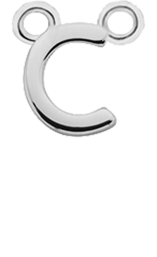 Personalised Single Pendant - Silver / Letters - C