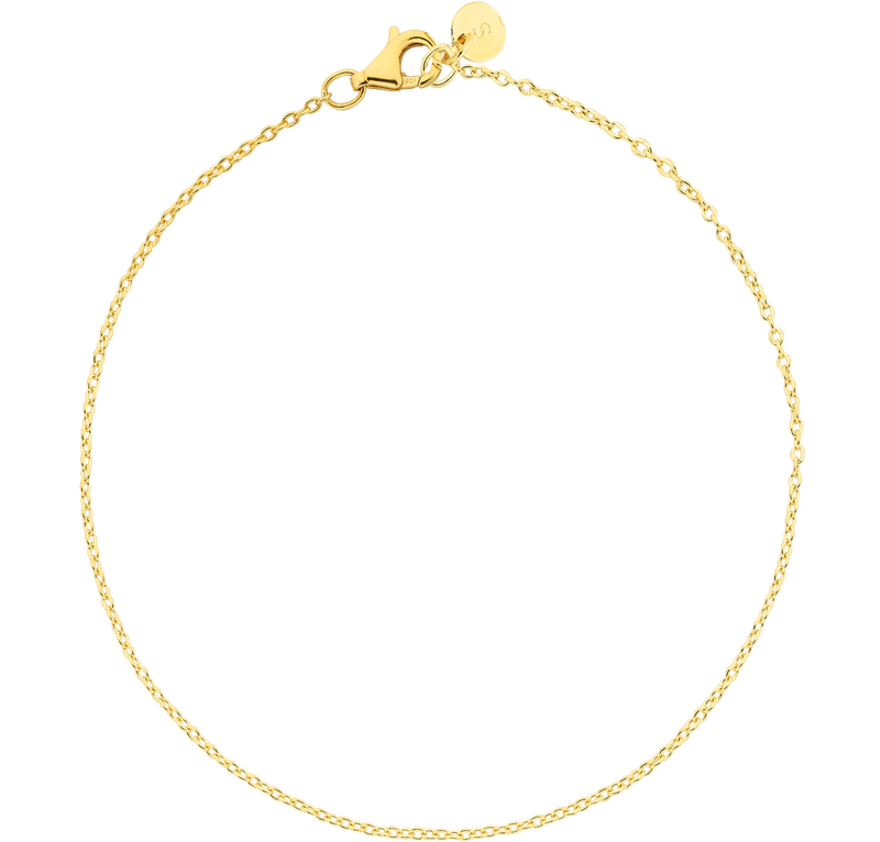 Charm Bracelet Chain - Solid Gold / 16.5cm - Cable Chain