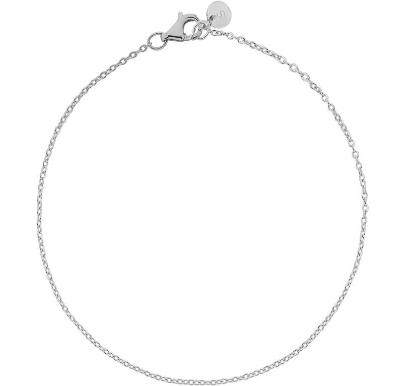 Charm Bracelet Chain - Silver / 18cm - Cable Chain