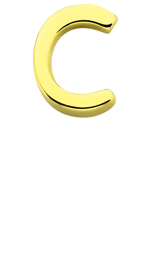 Personalised Single Pendant - Solid Gold / Letters - C
