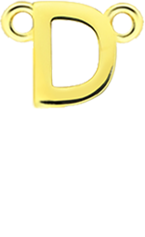 Personalised Single Pendant - Gold / Letters - D