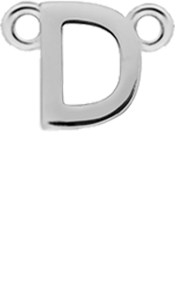 Personalised Single Pendant - Silver / Letters - D