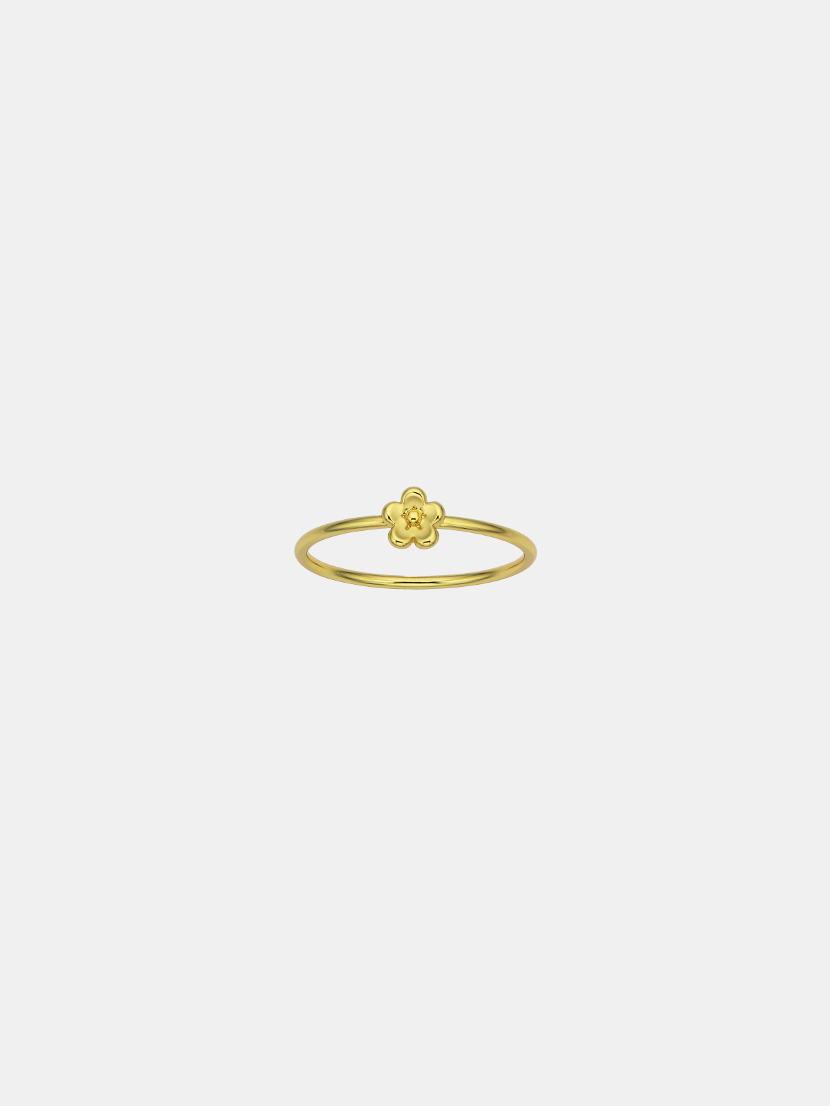 Gold daisy day ring on a white background