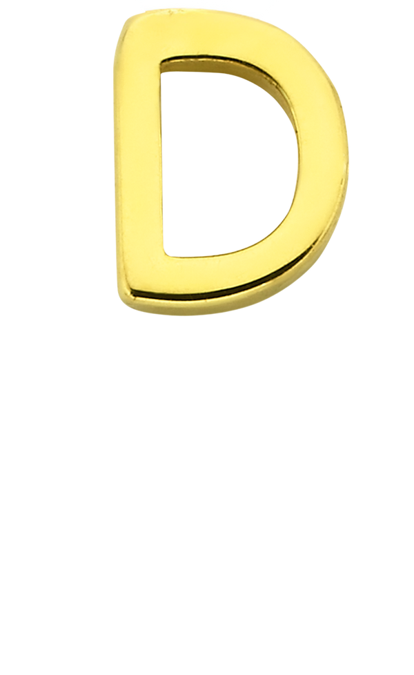 Personalised Single Pendant - Solid Gold / Letters - D