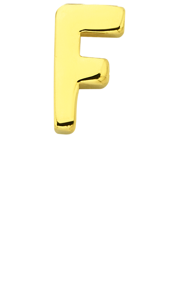 Personalised Single Pendant - Solid Gold / Letters - F