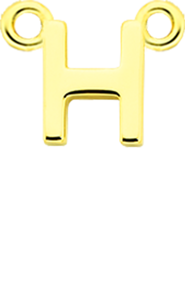 Personalised Single Pendant - Gold / Letters - H