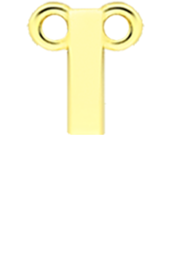 Personalised Single Pendant - Gold / Letters - I