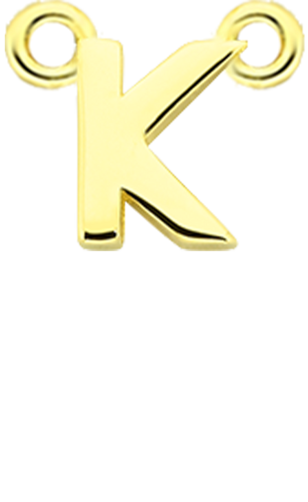 Personalised Single Pendant - Gold / Letters - K