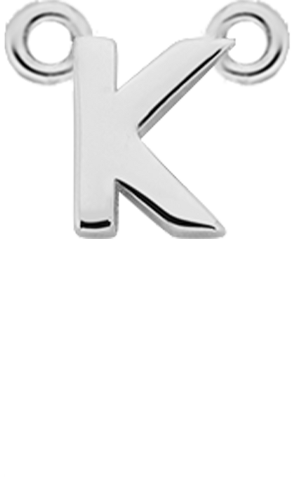 Personalised Single Pendant - Silver / Letters - K
