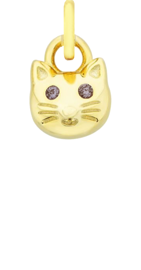 Charm Single Pendant - Gold / Pets - Kitty