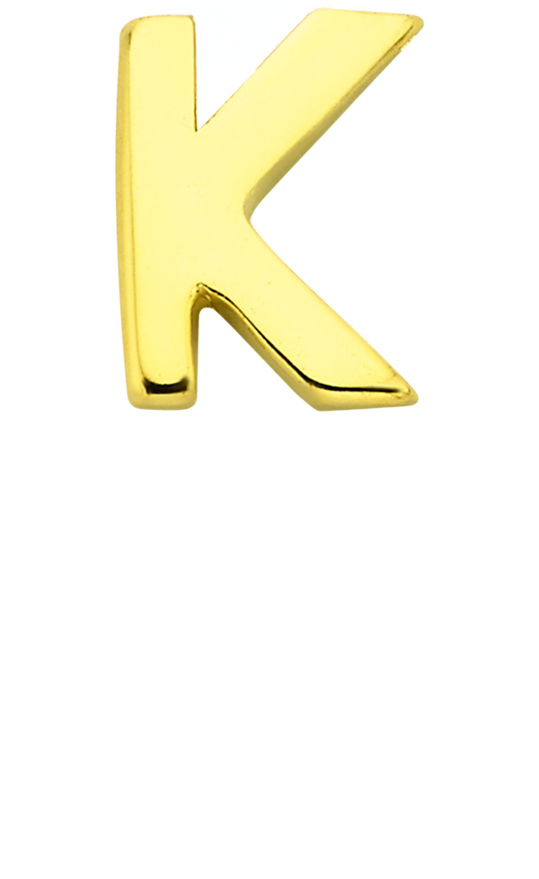 Personalised Single Pendant - Solid Gold / Letters - K