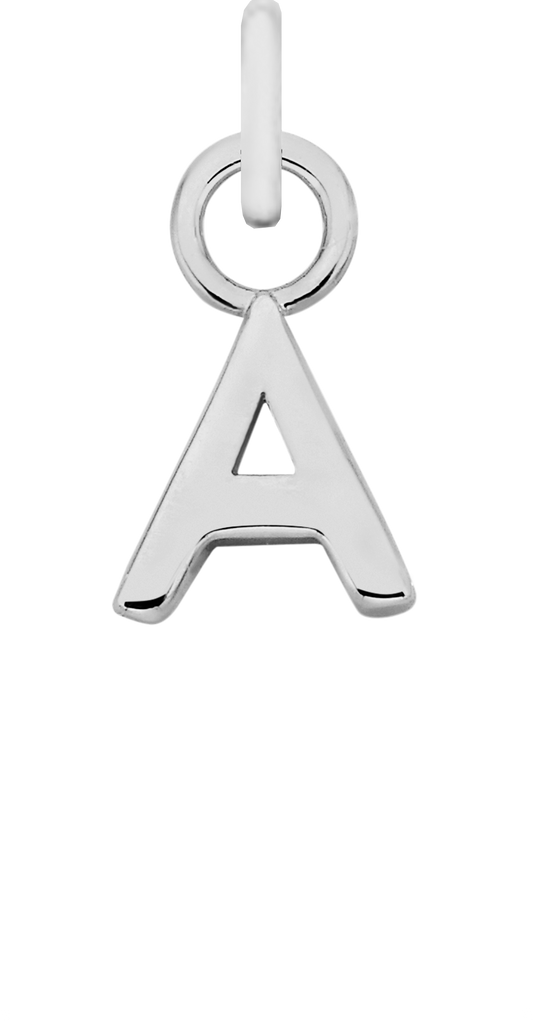 Charm Single Pendant - Silver / Letters