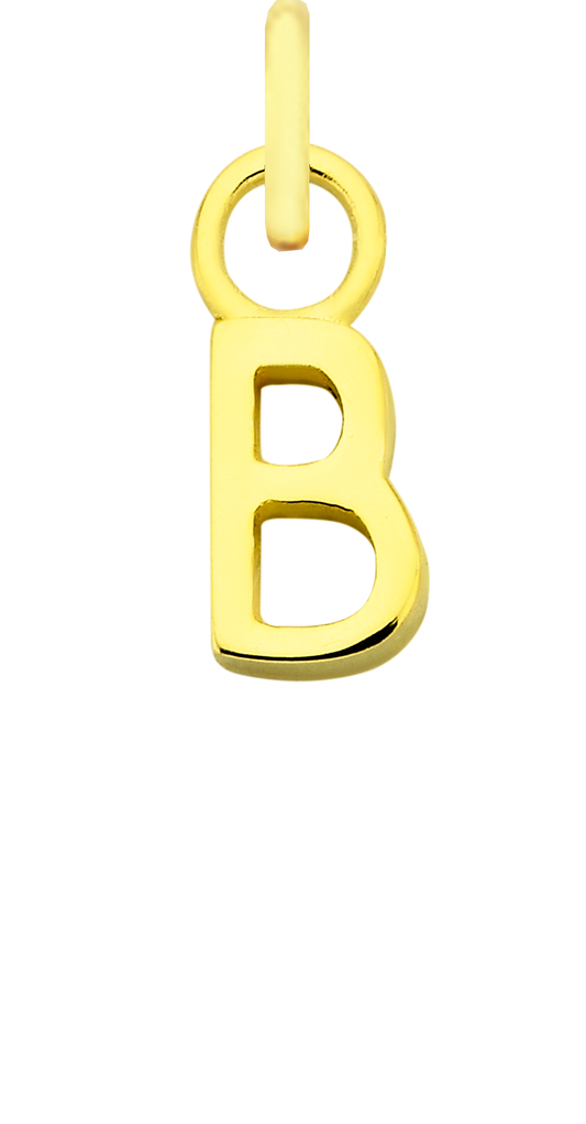 Charm Single Pendant - Solid Gold / Letters