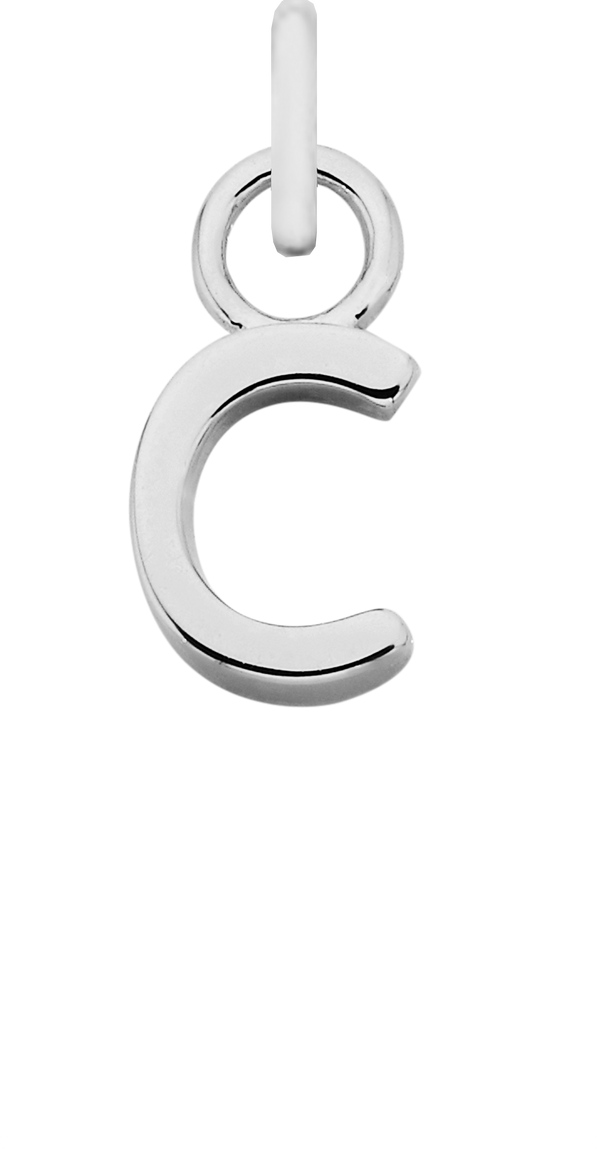 Charm Single Pendant - Silver / Letters - C