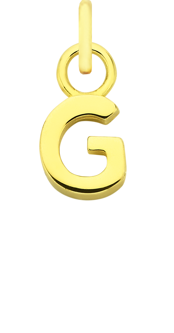 Charm Single Pendant - Solid Gold / Letters - G