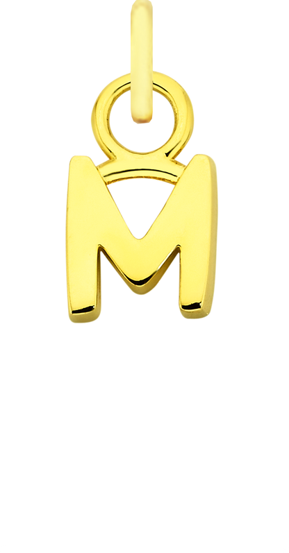 Charm Single Pendant - Gold / Letters