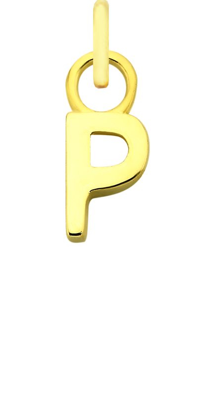 Charm Single Pendant - Gold / Letters