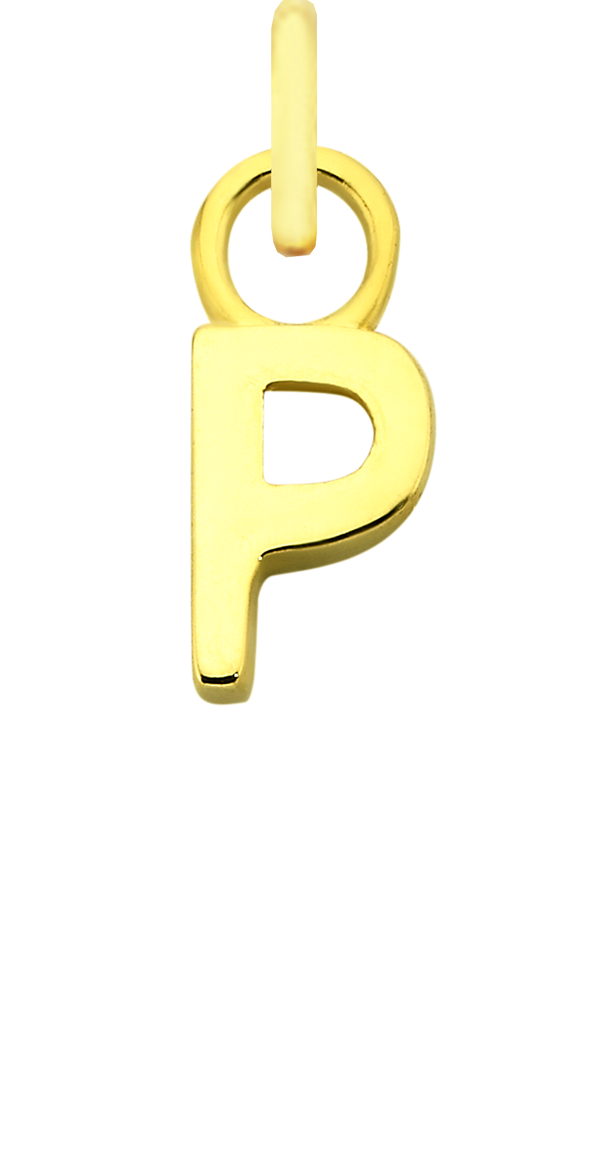 Charm Single Pendant - Solid Gold / Letters - P
