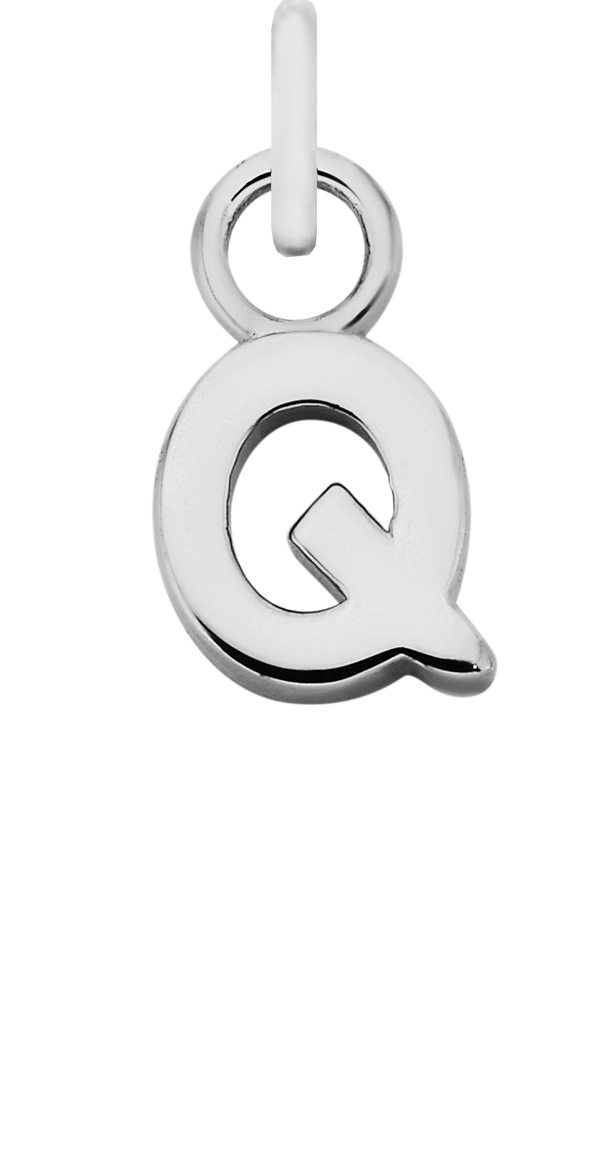 Charm Single Pendant - Silver / Letters - Q