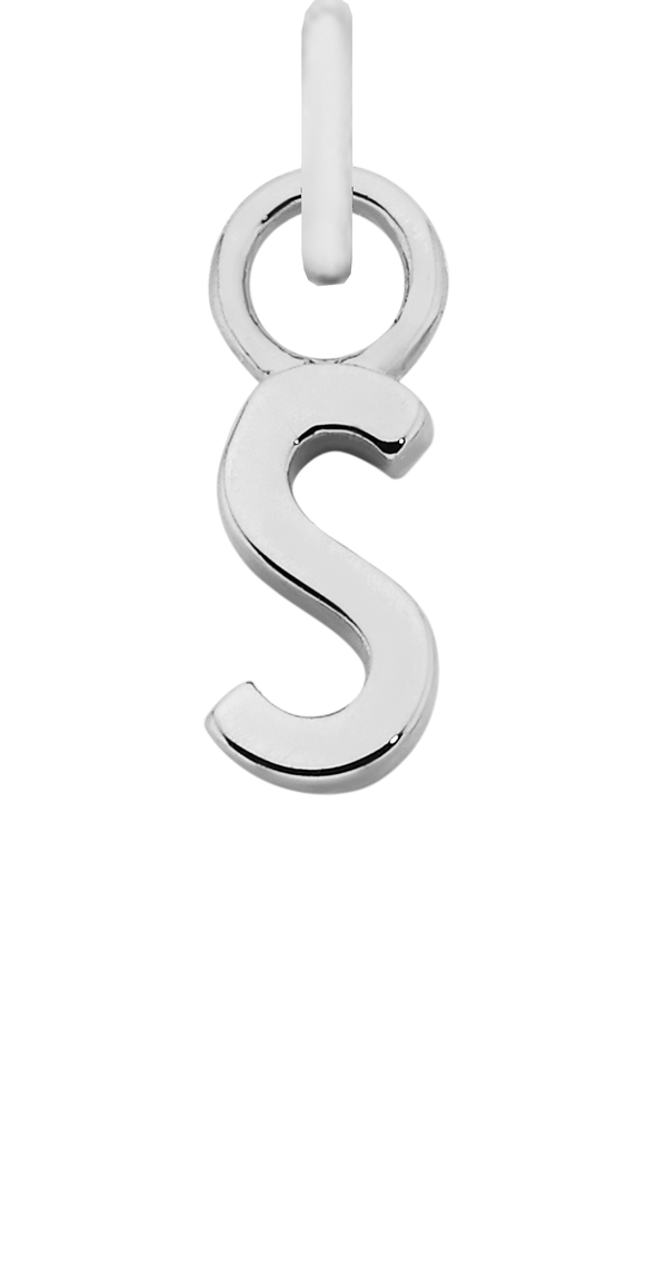 Charm Single Pendant - Silver / Letters - S