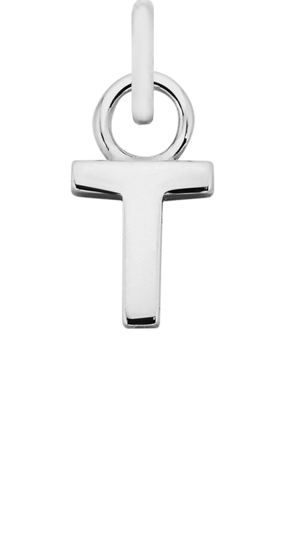 Charm Single Pendant - Silver / Letters