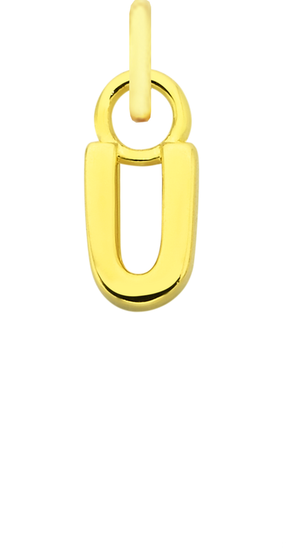 Charm Single Pendant - Gold / Letters