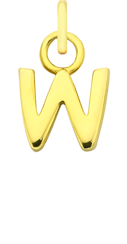 Charm Single Pendant - Gold / Letters