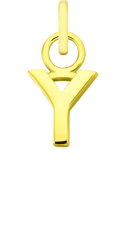 Charm Single Pendant - Gold / Letters