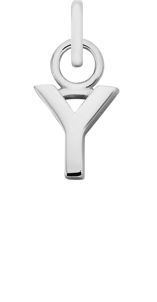 Charm Single Pendant - Silver / Letters - Y