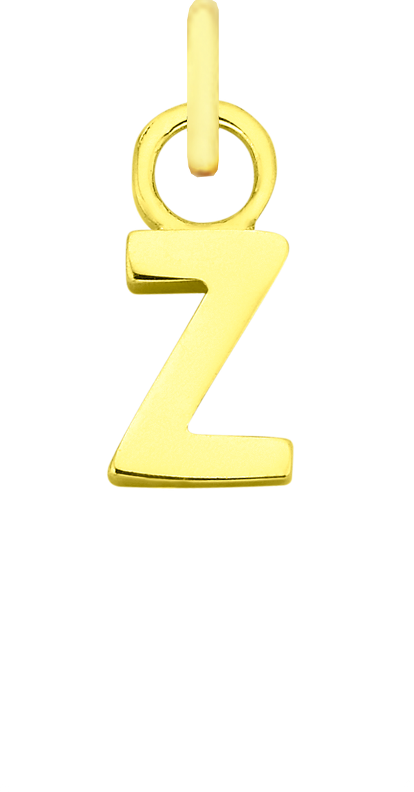 Charm Single Pendant - Solid Gold / Letters - Z