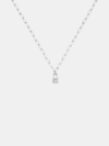 Silver necklace with a lock pendant on a white background